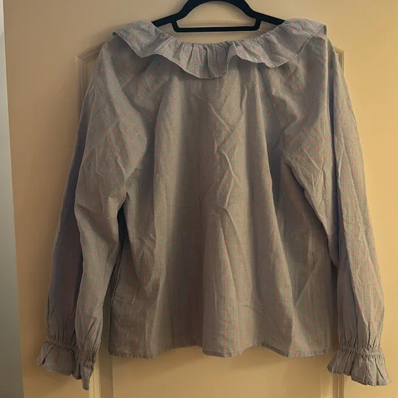 J. Crew Factory Long Sleeve Ruffle Top - Picture 6 of 7